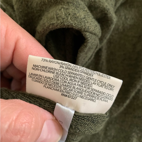 Bobbie Brooks Ladies Army Olive Green Criss Cross V-Neck Mini Dress Size Medium - Picture 4 of 5